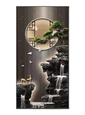 新款玄关3D立体装饰自粘画简约现代客厅走廊壁画过道进门贴纸贴画