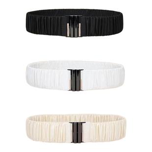 黑色羽绒服专用腰带女士高级感弹力收腰装饰配件白色松紧腰带腰饰