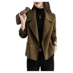 新款双面羊绒大衣女短款韩版显瘦羊毛呢子小个子西装领羊毛外套秋