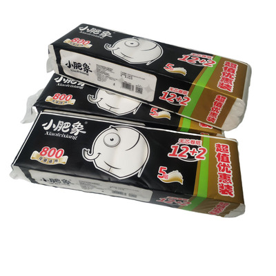 小肥象2400克无芯卷纸五层加厚一提14卷*3提超值优惠家庭装原生木