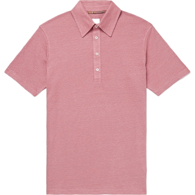 【618狂欢】Paul Smith 早春男粉色亚麻短袖Polo衫