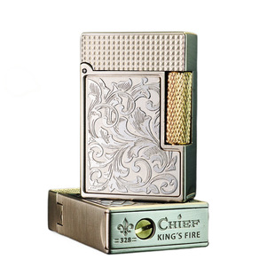 首领控价CF328行李箱侧滑轮煤油打火机不锈钢唐草全密封油仓火机