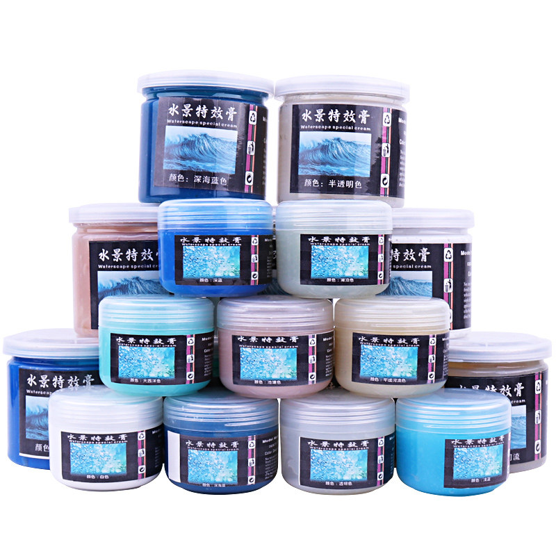 沙盘场景军事模型制作材料河流海洋湖泊沼泽透明剂造水仿真水景膏