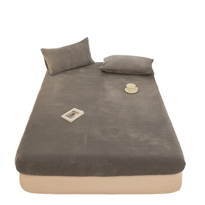 加厚牛奶绒床笠单件珊瑚绒床罩