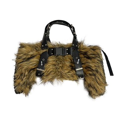 fieldwork手提毛毛包小众铆钉