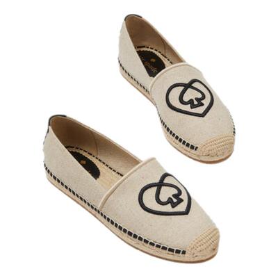 【3期免息】【当季新品】kate spade ksGWENHEARTSPADE草编平底鞋