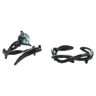 花芽原创荆棘玫瑰情侣对戒纯银七夕女开口简约花朵情人节礼物戒指