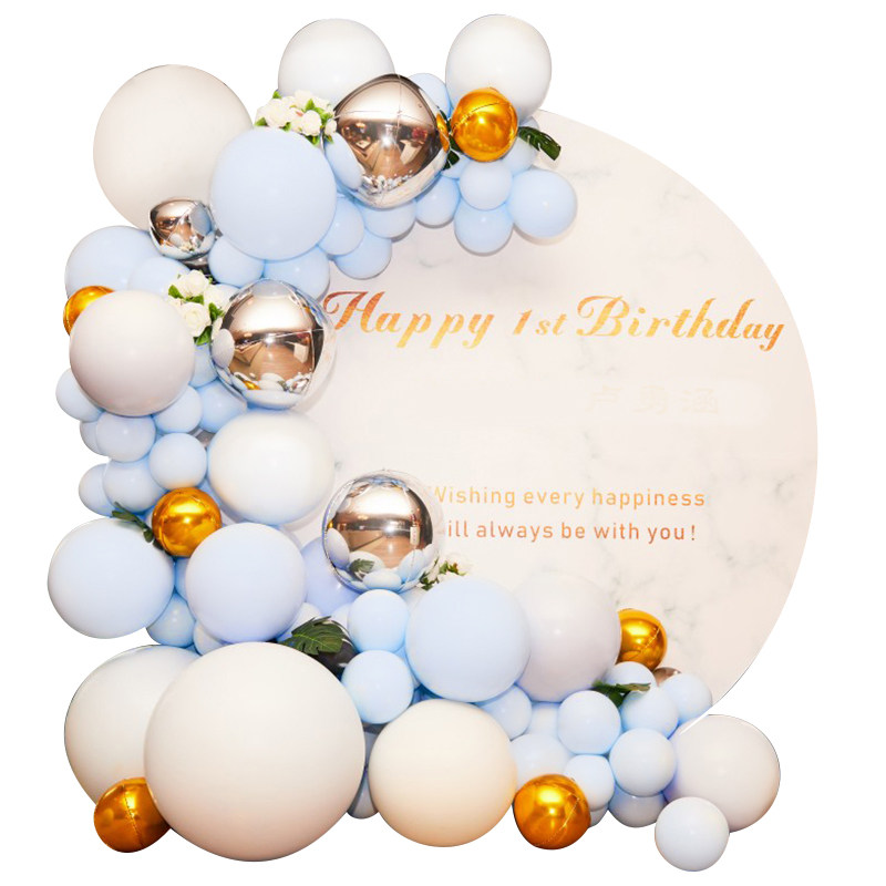 宝宝气球链宝宝满月生日背景kt板