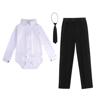 儿童拉丁舞服少儿练功服装新款表演服比赛服上衣男式标准考级裤子