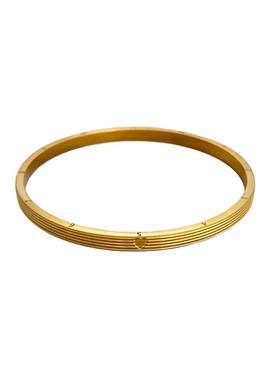 新款简约爱心条纹金色手镯小众