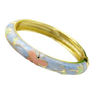 北京景泰蓝珐琅儿童手镯婴幼宝宝款圆形小圈开口镀金礼物可爱蝴蝶