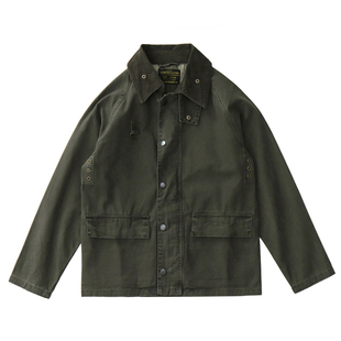 vintage美式复古Spey钓鱼夹克重磅纯棉帆布水洗做旧工装外套男秋