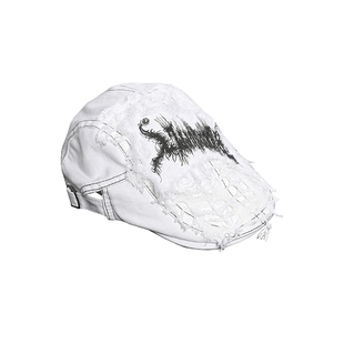 血液供给原创◆疯人院 朋克亚文化小众针织破洞大头围画家贝雷帽