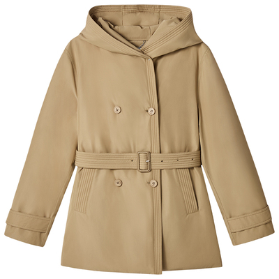 商场同款PURE TOUCH女装25秋冬新款连帽白鹅绒羽绒服中长款鹅绒服