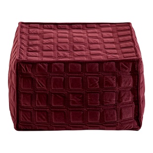 柏洛斯Gorgeous『余鸿』轻奢高级酒红色沙发矮凳客厅坐墩懒人坐垫