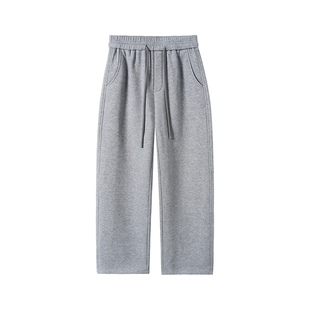 NYHSUGOO/南乙松紧腰窄版冬季卫裤重磅加绒加厚男士休闲裤55122