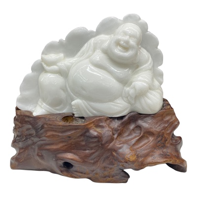 岫玉大肚佛摆件新款天然