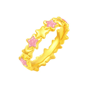 周大福SOINLOVE宝藏女孩星梦星星黄金戒指女生日礼物