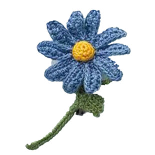 新款小饰品 蓝费丽菊 定制手钩胸针 编织野菊花 胸花成品森系原创