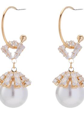 耳饰高级感珍珠2026年名媛耳环