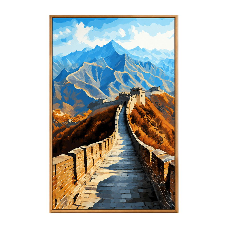 雪山金辉diy数字油画油画填涂色