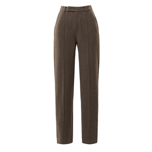 逸阳2025冬加厚毛呢西装裤直筒百搭宽松高腰显瘦中缝烟管哈伦西裤