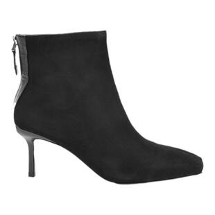 UDV2024秋冬新品真皮翻毛羊皮时装裸靴方头细跟中跟女鞋时尚靴子