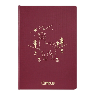日本kokuyo国誉Campus无线装订硬面本加厚硬壳本高颜值羊驼浣熊A5笔记本不易硌手办公作业本卡通封面日记本
