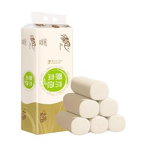 清风原木本色无芯卷纸4层75克10卷实惠装卷筒纸卫生纸