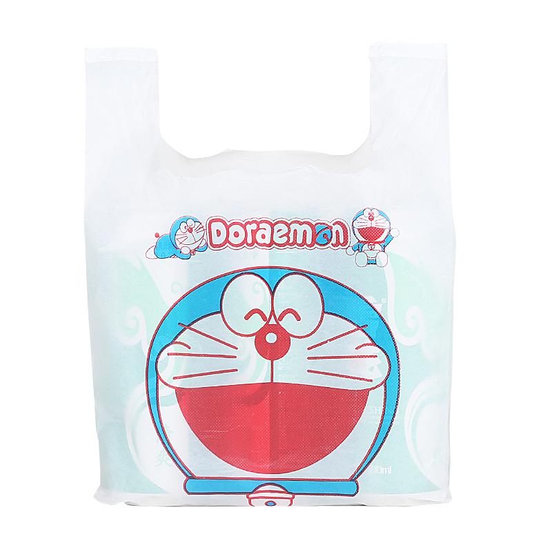 卡通图案塑料袋一次性外卖打包叮当猫袋子批发加厚食品购物手提袋