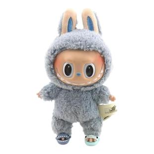 Labubu鞋子17cm拉布布挂件鲨鱼拖鞋10cm棉花娃娃装扮休闲现货包邮