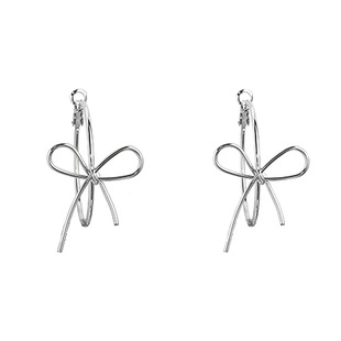 店主推荐！蝴蝶结耳环女小众设计独特耳饰方圆脸显脸小大耳圈耳钉