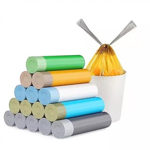 【100只】自动收口抽绳垃圾袋断式宿舍加厚抽绳垃圾袋1卷/10只