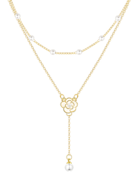 LNIEER双层叠戴山茶花项链女配饰