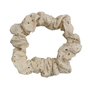 韩国进口刺绣小肠发圈素色纯棉基础发绳发量少高弹力扎马尾发饰