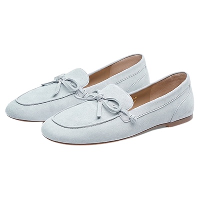 舒适圈蹀愫羊绒圆头低跟乐福鞋超软百搭豆豆鞋TA65318-51