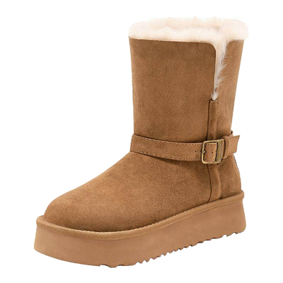 星期六时尚保暖两穿厚底雪地靴女