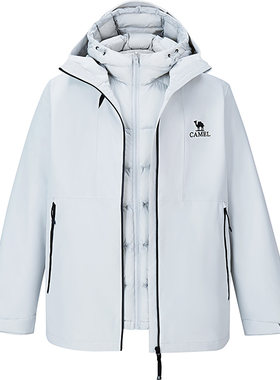 骆驼三合一鹅绒内胆冲锋衣登山服