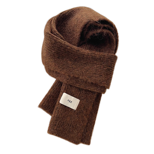 egg围巾女秋冬季高级感氛围感软糯毛线针织围脖百搭纯色保暖围巾