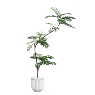 森空间仿真绿植软装蓝花楹室内客厅摆件奶油法式仿生假树落地盆栽