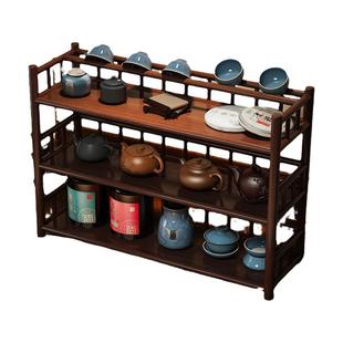 桌面茶杯架博古架茶室茶具置物架茶叶紫砂壶摆放架茶桌小型展示架