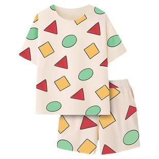 蜡笔小新睡衣女2025新款夏季纯棉短袖短裤两件套可爱网红家居服男