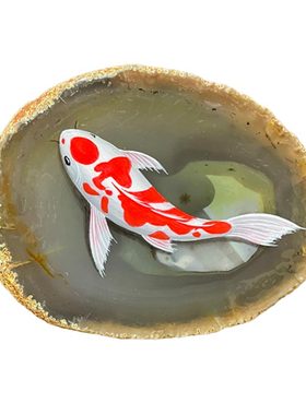 石材摆件现代客厅手绘饰品