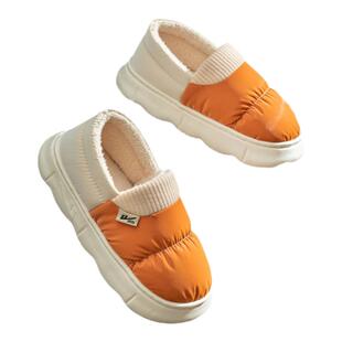 回力防水布棉拖鞋女士冬包跟情侣家居一对室内防滑厚底棉鞋男HL43