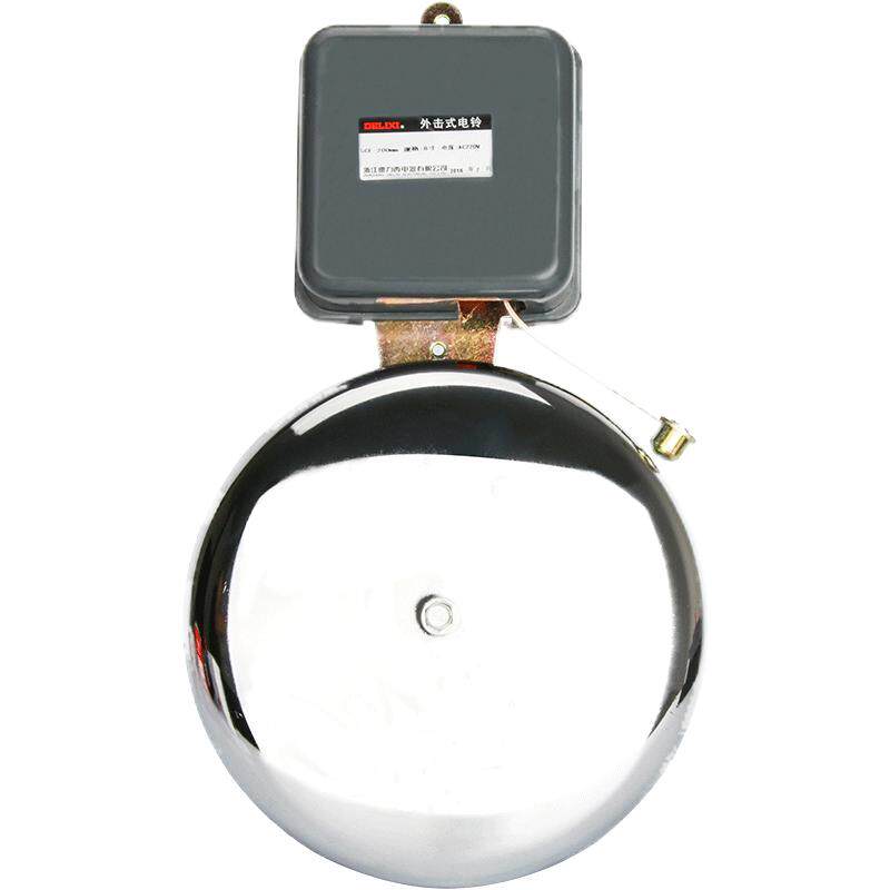 德力西电气电铃开关学校电铃 220V工厂学校8/10/12寸外击式电铃
