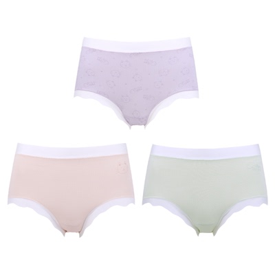 华歌尔抗菌中腰三角内裤三条套装