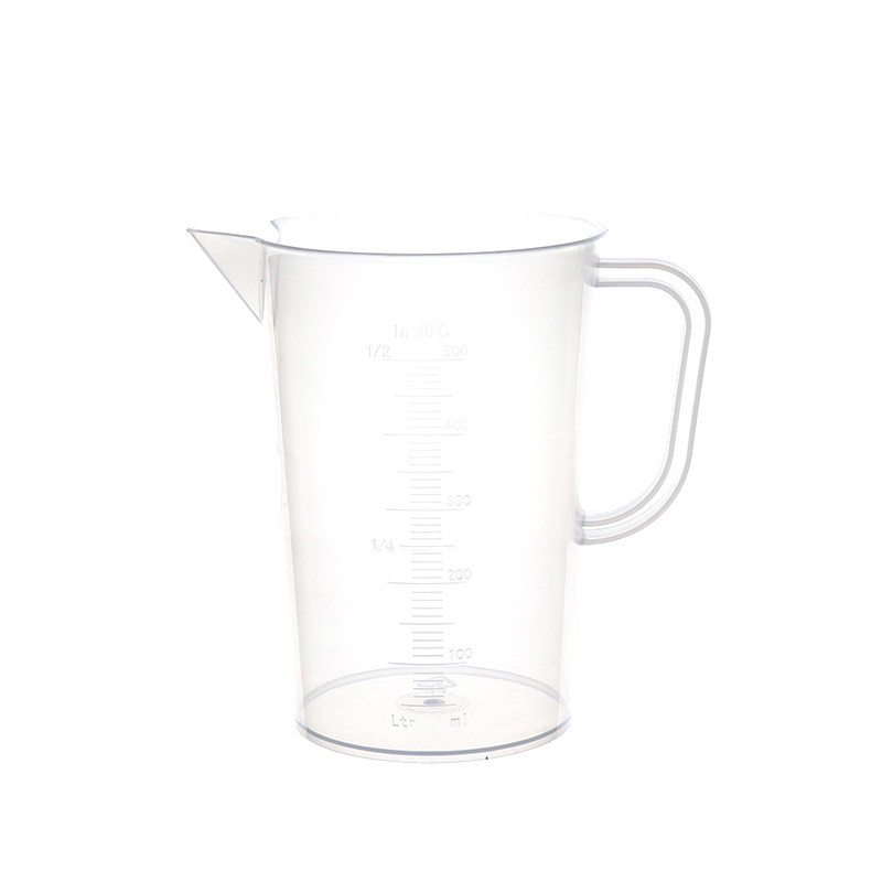 PP塑料量杯带盖烧杯烘焙带把柄加厚250/500/1000mlPP带刻度计量杯