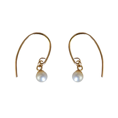 14K包金淡水小珍珠耳钩耳环耳饰