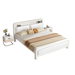 铁艺床双人床家用1米8加粗加厚铁床不锈钢单人床架铁架床出租房用