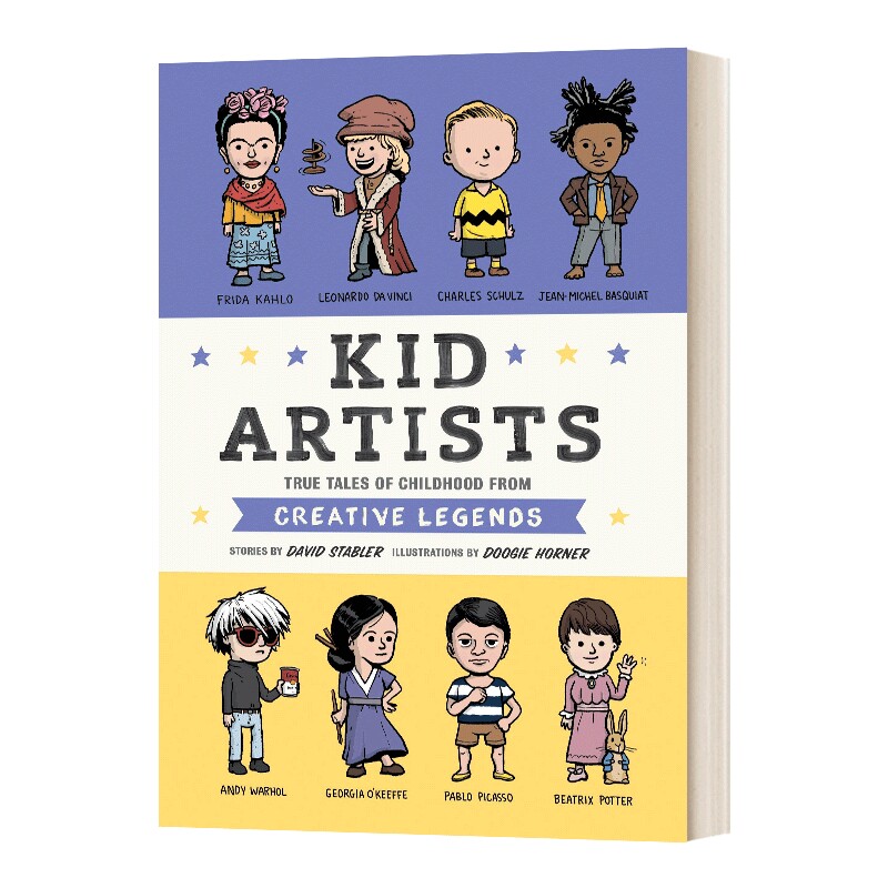 传奇画家小时候的真实故事  英文原版 Kid Artists 小小艺术家 杜奇•霍纳 儿童精装科普百科 弗里达 达芬奇 毕加索 进口英语书籍